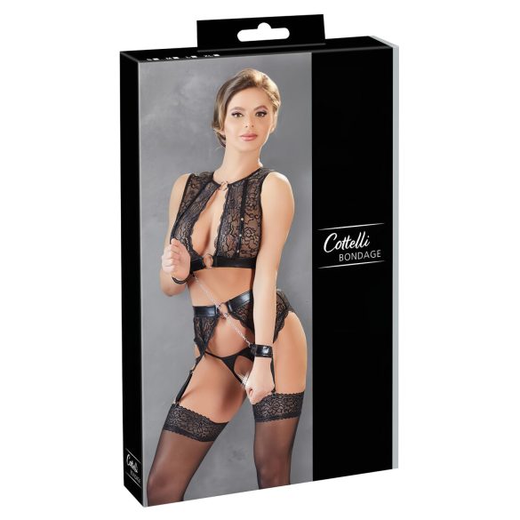 Cottelli Bondage - Pitsilise pesu komplekt (4 osa) - M