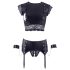 Cottelli Bondage - ketiga pesu komplekt (must) - XL