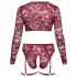 Cottelli Curves - pitsist pesukomplekt pikkade varrukatega - punane - 2XL