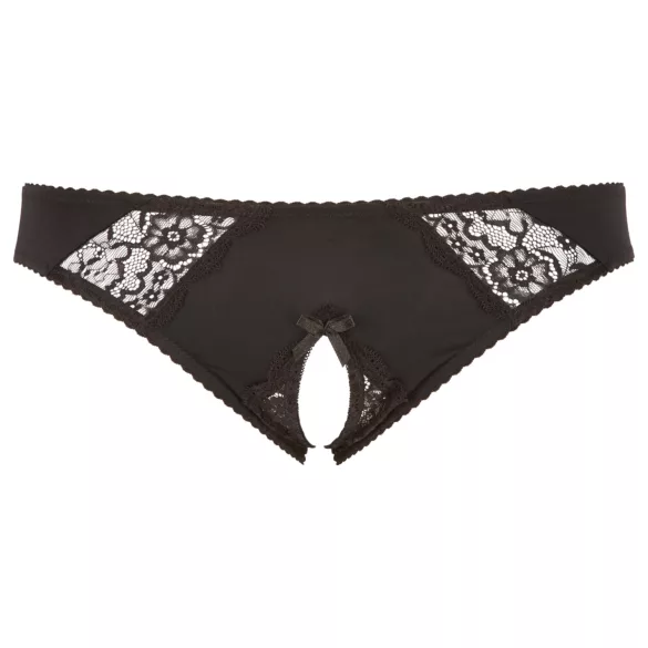 Cottelli Plus Size - pitsist avatud püksikud (mustad)