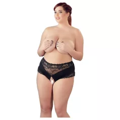   Cottelli Plus Size - avatud pitsist pärlitega stringid - must - XL