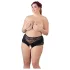 Cottelli Plus Size - avatud pitsist pärlitega stringid - must - XL