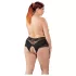 Cottelli Plus Size - avatud pitsist pärlitega stringid - must - 3XL
