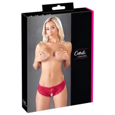 Cottelli - avatud naiste stringid lipsuga - punane - M