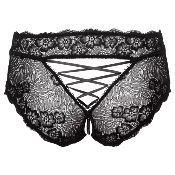 Cottelli Curves - avatud pitsilised püksikud (must) - XL