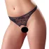 Cottelli - avatud pitsist stringid pärlitega - must - XL