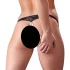 Cottelli - avatud pitsist stringid pärlitega - must - XL