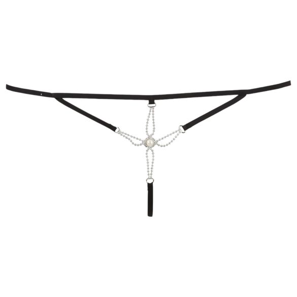 Cottelli - avatud naiste stringid kivikestega - must - M/L