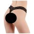Cottelli - topeltpärlitega pitsiline string (must)