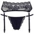 Cottelli - pitsilised sukahoidja ja stringid (must) - M