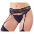 Cottelli - pitsilised sukahoidja ja stringid (must) - XL