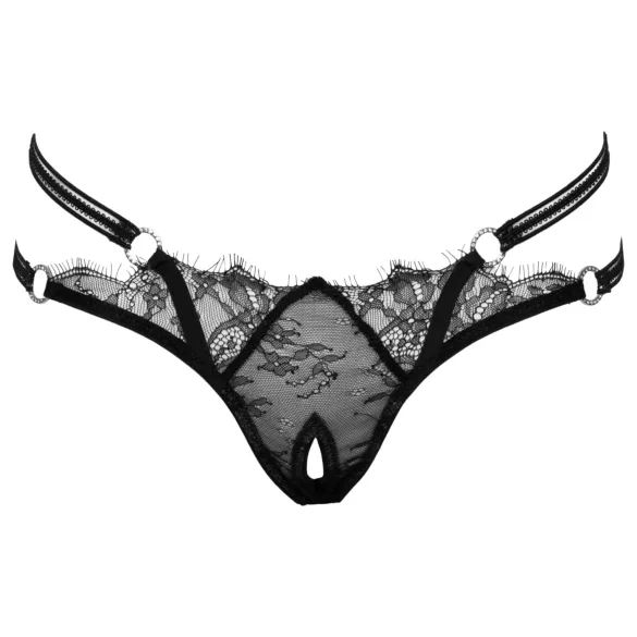 Cottelli - avatud stringid rõngastega - must - M/L