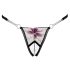Cottelli - luksuslik tikitud liilia stringid (must-valge) - M/L