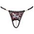 Cottelli - luksus roosiliste pärlitega stringid (must) - M/L