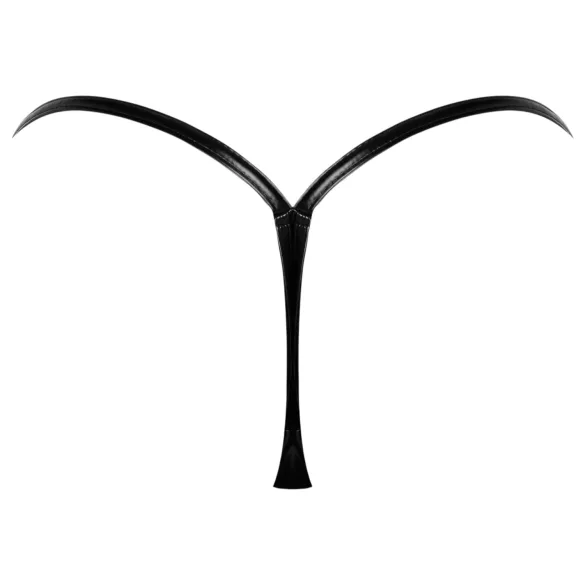 Noir - stringtanga - läikiv efekt - must - L/XL
