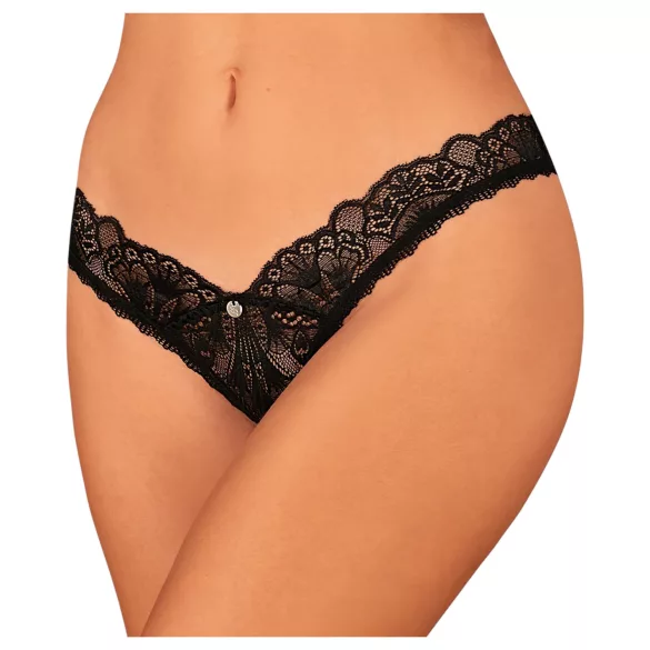 Obsessive Donna Dream - naiste avatud pitsist stringid - must - XL/XXL