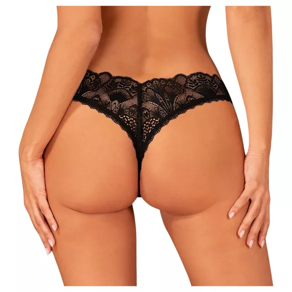 Obsessive Donna Dream - naiste avatud pitsist stringid - must - XL/XXL