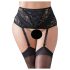 Cottelli Plus Size - pitsiline, paeltega sukahoidja (must)