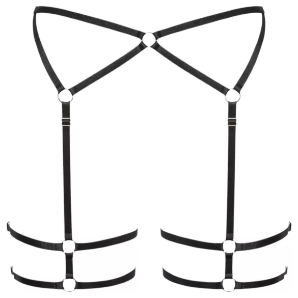 Cottelli - õhuke bodi stringidega - must - L/XL