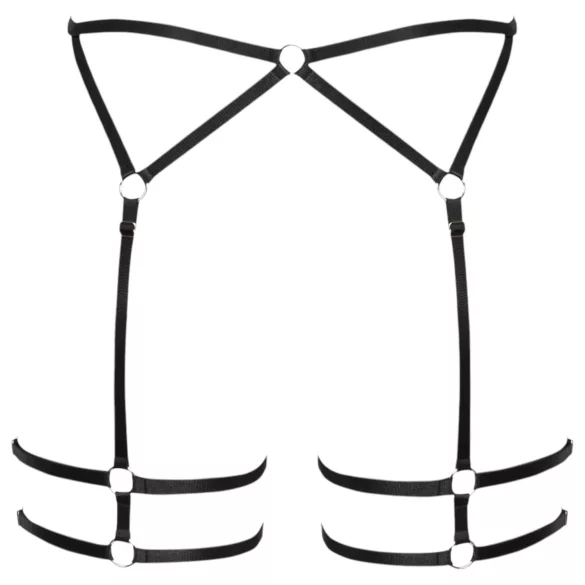 Cottelli - õhuke bodi stringidega - must - L/XL