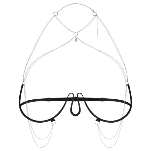 Obsessive - kettidega rinnahoidja - must (S-L)