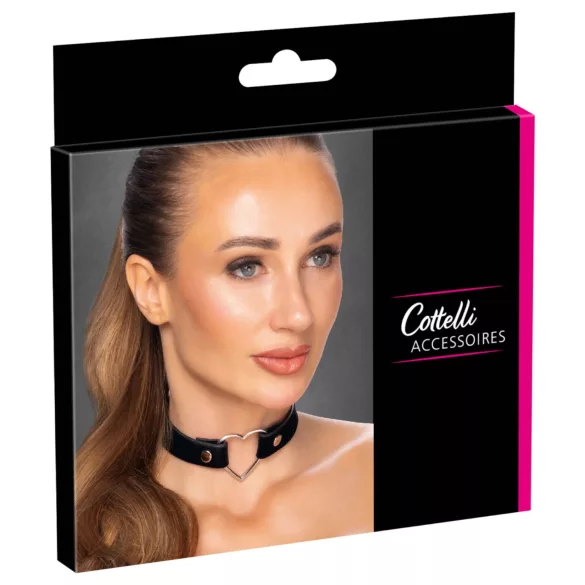 Cottelli - kaelarihm südamega - must
