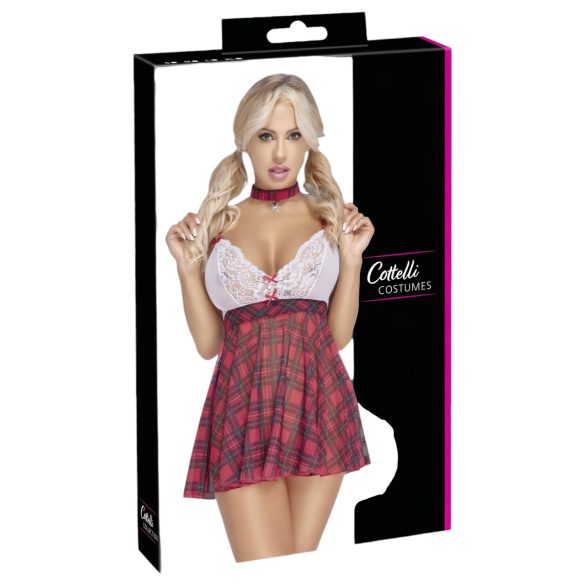 Cottelli - koolitüdruku kostüüm - punane/valge