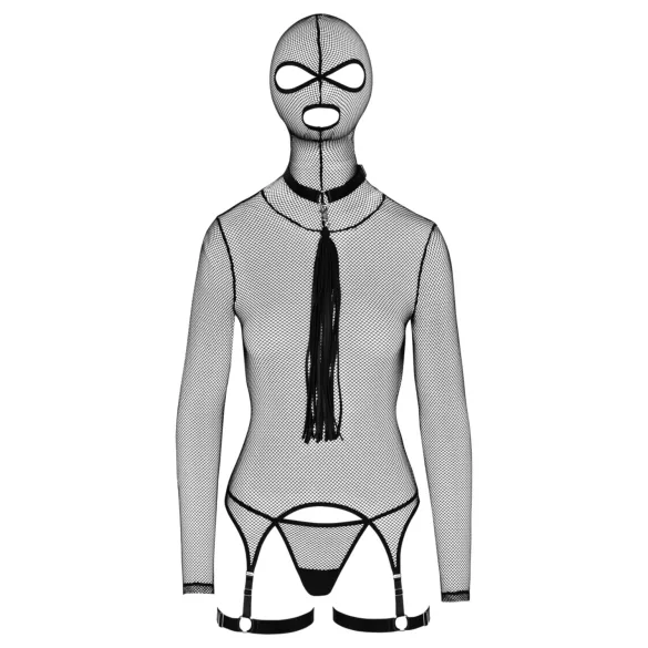 Bad Kitty - BDSM läbipaistev võrksärk piitsaga must