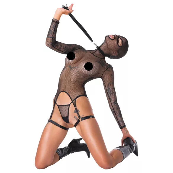 Bad Kitty - BDSM läbipaistev võrksärk piitsaga must
