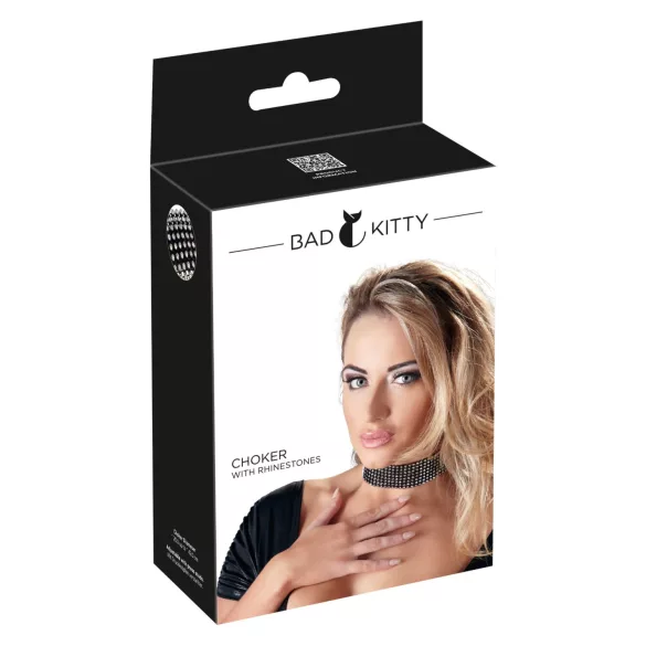 Bad Kitty - kaelarihm kividega - must