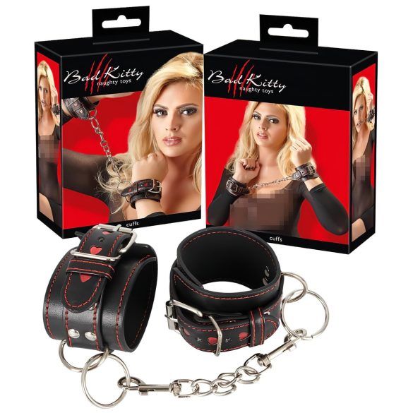 Bad Kitty - südamekujulised käerauad (must)