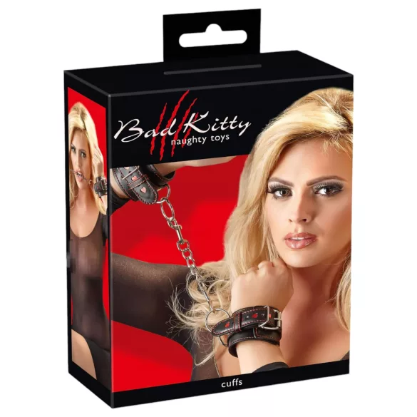 Bad Kitty - käerauad südamekujuga - must