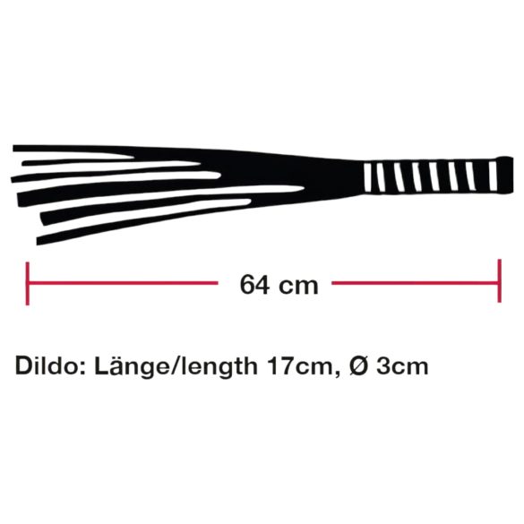 Bad Kitty - nahast piits klaasist dildoga - läbipaistev-must