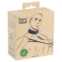 Vegan Fetish - kaelarihm naastudega ja jalutusrihm - must