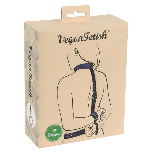Vegan Fetish - käte selja taha kinnitamise komplekt - must