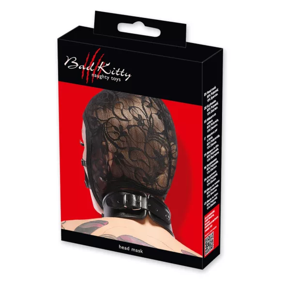 Bad Kitty - pitsiline rihmaga peamask (must)