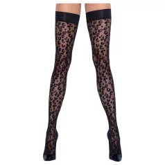 Cottelli Legwear - leopardimustriga sukk - must - 3