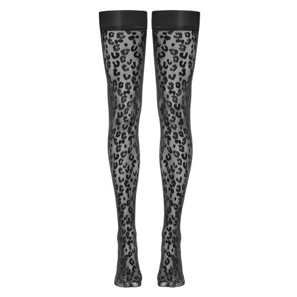 Cottelli Legwear - leopardimustriga sukk - must - 5
