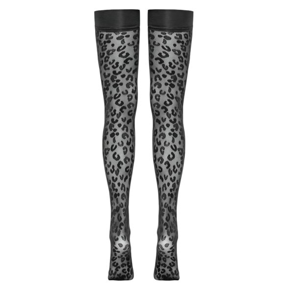 Cottelli Legwear - leopardimustriga sukk - must - 5
