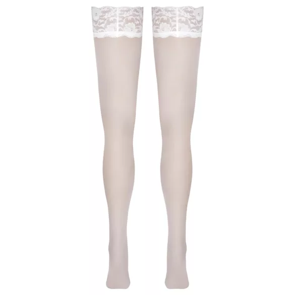 Cottelli - pitsilised õie mustriga sukad - valge