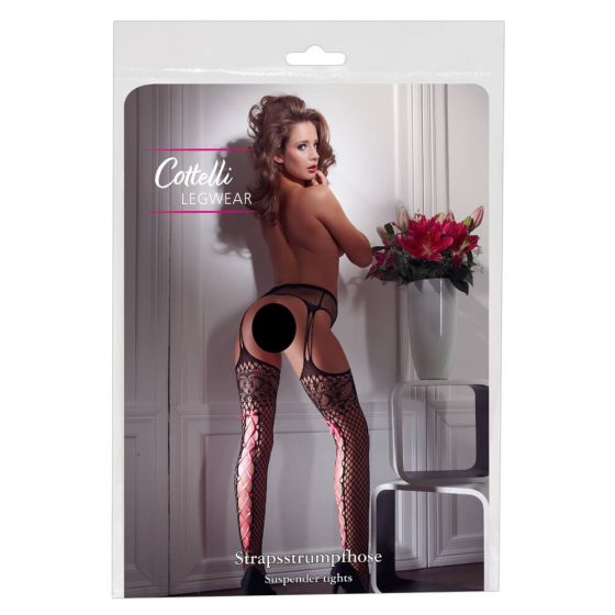 Cottelli - Variation necc stockings (pink with corset) - L/XL