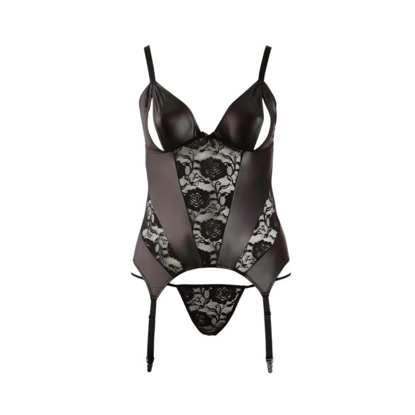 Cottelli - naiste pluus suures suuruses - lilleline muster - must