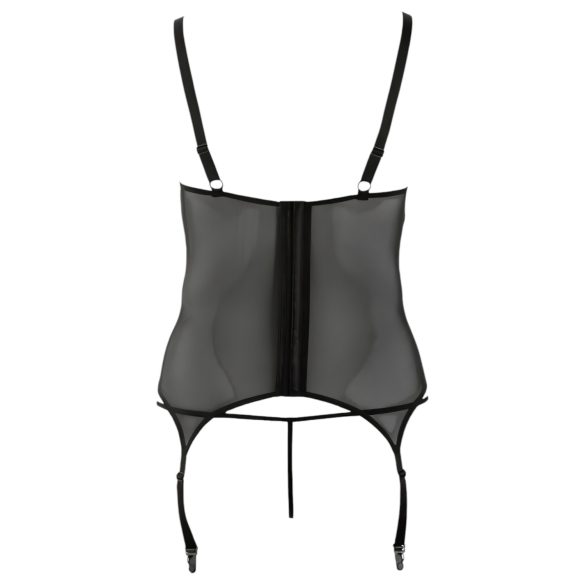 Cottelli - naiste pluus suures suuruses - lilleline muster - must - XXL