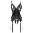 Cottelli - pitsiline avatud topp ja stringid (must) - M
