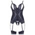 Cottelli - pitsiline avatud topp ja stringid (must) - M