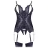 Cottelli - avatud pitsist pluus ja stringid - must - L