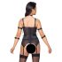 Cottelli Bondage - rihmadega top, käeraudu ja stringid (must)