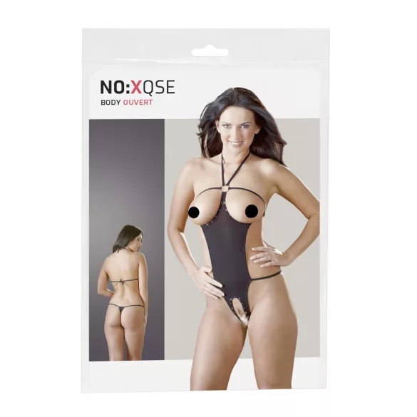NO:XQSE - avatud seksibody kivikestega - must (S-L)