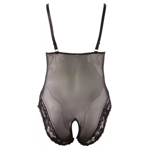 Cottelli Plus Size - pitsist bodi - must - XXXL