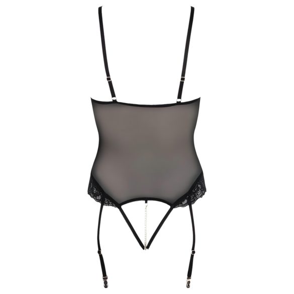 Cottelli Bondage - kehavöö ja käeraudadega keha bondage pesu - must